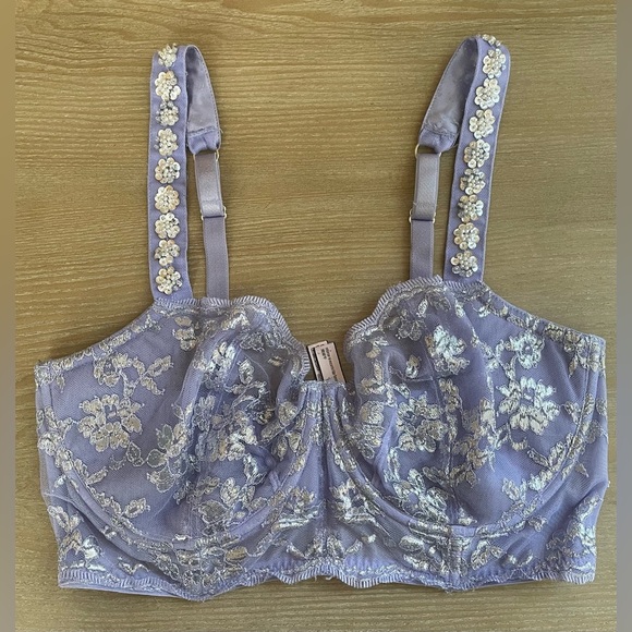 Victoria's Secret Dream Angels Push-up Unlined Bra Size 36 DDD Purple METALLIC - Picture 1 of 8